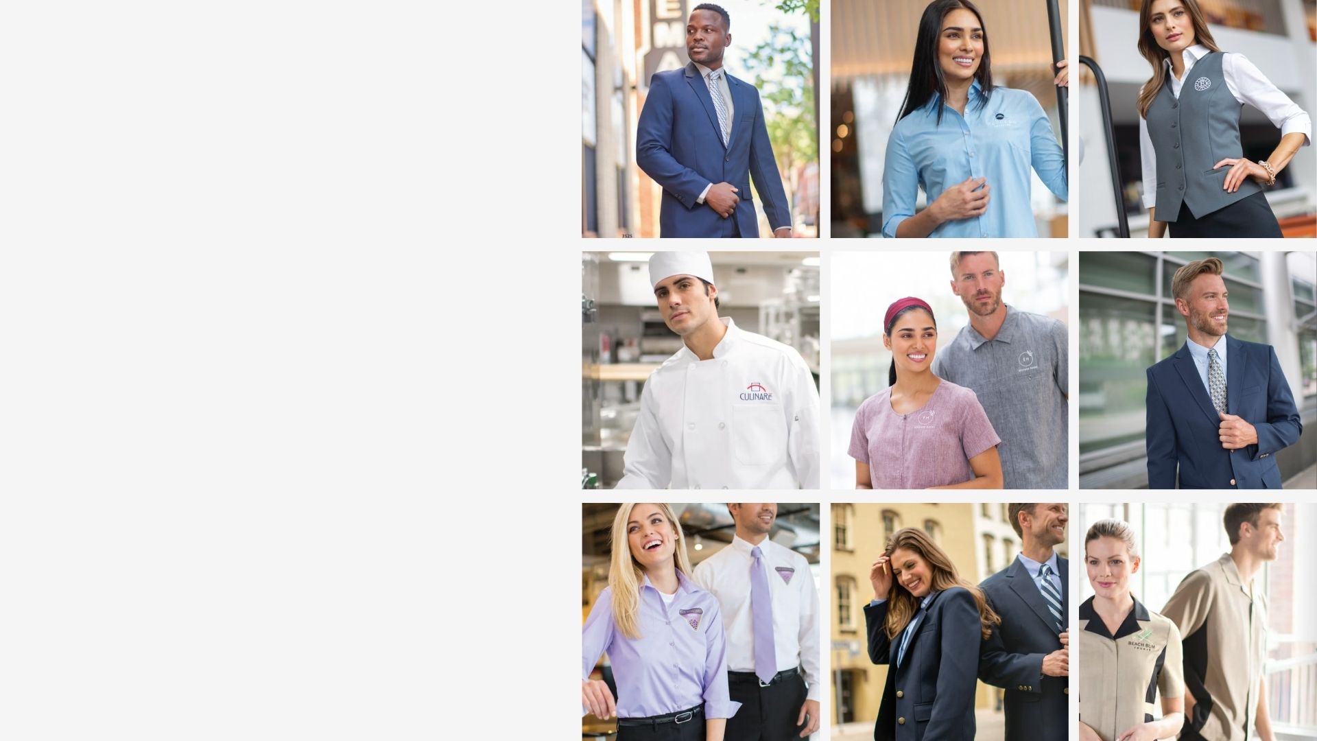 Work uniforms for all types of businesses