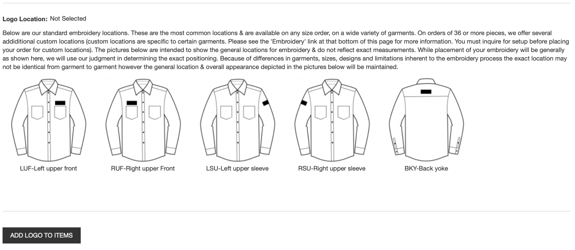 RLP UNIFORM Logo Embroidery